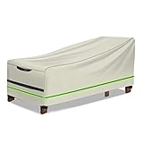 420D Gartenliege Abdeckung, Sonnenliege Schutzhülle mit Winddichte Schnalle, Wasserdicht Winddicht UV-Beständiges, Oxford Gewebe Schutzhülle für Liegestuhl Deckchair (210x75x45/80cm) - 1Stück, Beig