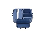 Mepal Bento-Lunchbox Take A Break Nordic Denim midi – Brotdose mit Fächern, geeignet für bis zu 4 Butterbrote, TPE/pp/abs, 0