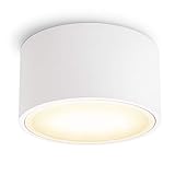 SSC-LUXon CELI-X Aufbauleuchte LED flach mit schöner Lichtfläche - LED GX53 warmweiß 3W 230V - Decken Aufbauspot weiß