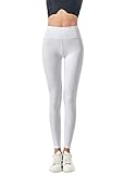 JOPHY & CO. Lange elastische Leggings für Damen, Yoga, Pilates, 9818, Weiß M