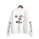 YLWX Ariana Grande Gedruckt T-Shirt Herren Damen Langarm Sports Pullover Sweatshirt (Color : Weiß, Size : XL)