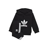 adidas H25253 Hoodie Set Tracksuit Unisex-Child Black/White 7-8