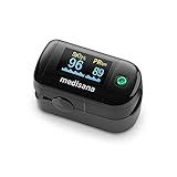 Medisana PM 100 Pulsoximeter, Messung der Sauerstoffsättigung im Blut, Fingerpulsoxymeter mit OLED-Display und One-Touch Bedienung in schw