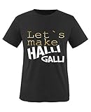 Comedy Shirts - Let's Make Halli Galli - Jungen T-Shirt - Schwarz/Gold-Weiss Gr. 110/116