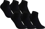 Vitasox 43015 Damen Herren Kurzsocken Bambus Sneakersocken einfarbig ohne Naht schwarz 6er Pack 35/38