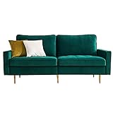 lxiluv 2 Sitzer Sofa, Modernes Sofa Schlafsofa mit 2 Kissen, Modernes Samt Stoff Sofa Modern Couch Schlafsessel Bettsofa für das Home Office, 180cm,G