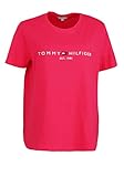 Tommy Hilfiger Curve Kurzarm T-Shirt Rundhals Logo-Stick pink Größe 46