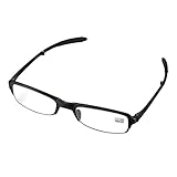 aroncent Dioptrie 1.00 – 4.00 Lesebrille faltbar Kunststoff Harz Herren Damen Ermüdungsmatte Ultraleicht schwarz, Dioptrie wählbar Diottria 2.00