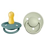 BIBS De Lux Schnuller 2er-Pack, BPA-frei, Kirschform Nippel. Naturkautschuk / Latex, Größe 1 (0-6 Monate), Island Sea / Sag