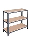 shelfplaza® HOME Schwerlastregal 100x120x50cm anthrazit/Metallregal mit 3 Böden/als Kellerregal, Garagenregal, Werkstattregal oder Lagerregal/Steckregal Metall mit 175kg Tragk