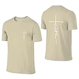 Faith Cross Back and Front Print Shirts für Herren Classic Letter T-Shirt Short Sleeve Crewneck Clothing für Outdoor S