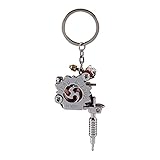 Schlüsselbund, geteilter Schlüsselring, Tattoo-Schlüsselanhänger Tragbare Mini-Tattoo-Maschine Tattoo Supply Guns Schlüsselbund als Anhänger Ornament Tattoo-Maschine Schlüsselanhäng