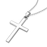Kreuz Kette Silber 925 Kreuzkette Kommunion Jungen Mädchen Kinder GRATIS ETUI echt Silber Kreuzkette ohne Stein Kreuzanhänger Anhänger Kommunion Konfirmation Taufkette Jungs Junge klein FF526