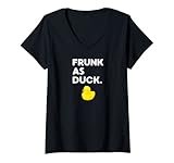 Damen Frunk as Duck Lustige Gummiente Trinken Meme Humor T-Shirt mit V