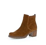 Gabor Damen Klassische Stiefeletten, Frauen Kurzstiefel,Moderate Mehrweite (G),uebergangsschuhe,uebergangsstiefel,Cognac (Flausch),43 EU / 9 U