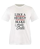 Comedy Shirts - Like a Horst Make Halli Galli - Mädchen T-Shirt - Weiss/Schwarz-Rot Gr. 110/116