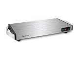 SUNTEC Warmhalteplatte elektrisch in robuster Edelstahl Bauweise – kabellos | ideal zum Warmhalten von Speisen | Teller Wärmer für Essen mit schneller Aufheizzeit | Buffet Speisenwärmer | WHP-8472