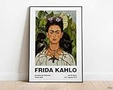 AZSTEEL Frida Kahlo Exhibition Poster, Print, Frida Kahlo Self-Portrait with Thorn Necklace and Hummingbird, Roma, Home Decor | Poster No Frame Board for Office Decor, Best Gift for Family and Y
