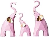 ZHIFENGLIU Skulpturen für Hausstatuen und Figuren 3-teiliges Set Skulptur Statue Tier Elefant Harz Wohnzimmer TV-Station Kunsthandwerk Dek