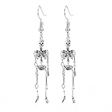 NC Totenkopf Rahmen Ohrringe Halloween Ohrringe Kostüm Zubehör Gothic Punk Avantgarde Swing Hip Hop Rock Ohrringe Damen Herren Schädel Schmuck Frauen Gelenke Skelett Lange Lobe Ohrringe (2 Paar)