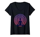 Damen Namaste Yoga Kleidung / Meditation Kleidung/ T-Shirt mit V