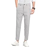 Herren Freizeithosen Sommer Dünn Slim-Fit Fashion Stretch Business Casual 9-Punkte Hosen Pendler Formelle Kleidung Freizeithosen 29
