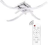 LED Deckenleuchte Dimmbar, 28W Deckenlampe mit Fernbedienung, Moderne Kronleuchter, Wohnzimmerlampe, Schlafzimmerlampe, 3000K/4000K/6000