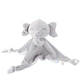 Lekebaby Schmusetuch Elefant,Schnuffeltuch 0+ Monaten Kuscheltuch für Babys & Kleinkinder-Baby Kuscheltier(grau)