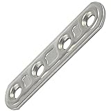 OPIOL QUALITY® Flachverbinder gestanzt 139 mm aus Edelstahl A2 V2A (4 Stück) Verbindungsbleche Flachwinkel Lochplatte Verbindungsblech Holzverbinder Verbinder Lochb