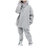 KGLHTYU Damen Trainingsanzug Jogginganzug Sport Freizeit Hoodie & Jogginghose Sweatshirts 2-teilige Outfits mit Kapuze für Frauen Freizeitanzug