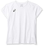 ASICS Mädchen Spin Serve Volleyball Jersey Short Sleeve Trikot, Team White, M