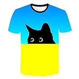 XRHYJK Herren 3D Druck T-Shirt Mode Herren T-Shirt Liebhaber Katzen Daze Süße Tiere 3D-Druck Sport Atmungsaktiv Leicht Fitness Tops Streetw