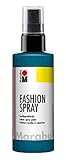 Marabu 17190050092 - Fashion Spray petrol 100 ml, Textilsprühfarbe, m. Pumpzerstäuber, für helle Textilien, weicher Griff, einfache Fixierung, waschbeständig bis 40°C, tolle Effekte auf S