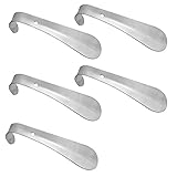DURANTEY 5 Stück Schuhanzieher Kurz Schuhlöffel 15CM Schuhlöffel Schuhanzieher Metall Shoehorn Aufhängbar Schuhlöffen Durable Schuhanzieher Schuhlöffel Edelstahl für Alle Fußgrößen Reisen Mann F
