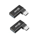 USB C auf USB 90 Grad Adapter (2 Stück), Seminer abgewinkelter USB-C auf USB-A Adapter, USB C 3.1 10 Gbps Stecker auf Buchse OTG Adapter kompatibel für MacBook, USB-C G