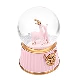 VILLCASE 3D Elk Kristall Ball Deer Schneekugel Musik Box Rentier Glas Wasser Kugel Musical Box Souvenir Sammlerstück Geschenk Für Frau Freundin Tochter Sohn Mütter Box R