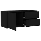 Fest-night TV-Lowboard Fernsehschrank mit Schubladen TV-Schrank Fernsehtisch TV Tisch TV Board TV Möbel Moderne TV-Kommode Schwarz 80x34x36