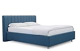 ES Design 08 Polsterbett Antony mit 5 Jahren Garantie, EIN hochwertiges Bett, Lattenrost und Stauraum (Blau, 120 x 200 cm)