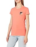 Armani Exchange Damen diagonal Ying & Yang T-Shirt, Orange, XS