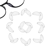 10 Paar Nasenpads Brille Selbstklebend, Anti-Rutsch Brillen Nasenpads Silikon, Weiche Brillenpads für Sonnenbrillen, Brillen (Transparent)