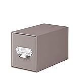 Rössler 1327452490 - S.O.H.O. Aufbewahrungs CD-Schubladenbox, mit beschriftbarem Einsteckschild und Griff, taupe, 1 Stück