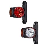 2 x LED Gummi Begrenzungsleuchte Seitenleuchte 12V 24V mit E-Prüfzeichen Positionsleuchte Auto LKW PKW KFZ Lampe Leuchte Licht Weiß Rot Orang