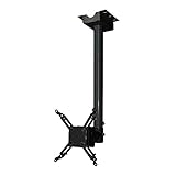 hanxiaoyishop Beamer Halterung Projector Mount Wall Projector Deckenhalterung oder Wandhalterung Halterung 118 Zoll Verlängerungspol 22LB Lastkapazität Projektorhalterung (Color : Black)