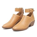 VESNIBA Gummistiefel für Damen, Regenstiefel, hoher quadratischer Absatz, Knöchelstiefel, Chelsea-Stiefel, Retro-Leder, seitlicher Reißverschluss, kurze S