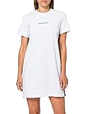 Calvin Klein Jeans Damen Milano T-Shirt Dress Kleid, Bright White, M Reg
