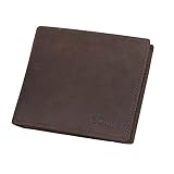 Amazon Brand - Eono Geldbörse aus Leder für Damen und Herren–Flaches Design mit RFID Ausleseschutz Funktion (Braun Vintage)