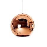 E27 Modern Glaskugel Pendelleuchte, nordische Runde Rose Gold Pendelleuchte Innenbeleuchtung Decke Hängen Lampe für Schlafzimmer Esszimmer Cafe Küche (Size : 30cm)