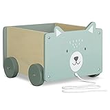 Navaris Spielzeugkiste Kiste Aufbewahrung für Spielzeug - Aufbewahrungsbox für Kinderzimmer - 26,4x20x25,8cm Spielkiste für Kinder - mit R