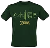 The Legend of Zelda Quest Essentials Männer T-Shirt grün S 100% Baumwolle Fan-Merch, Gaming,