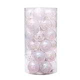 FLLOVE FANGLIANG 6cm Rose Gold Weihnachtskugeln Kunststoff klar Ball-Verzierung- Dekoration for Weihnachtsbaum-Dekor (Color : R05)